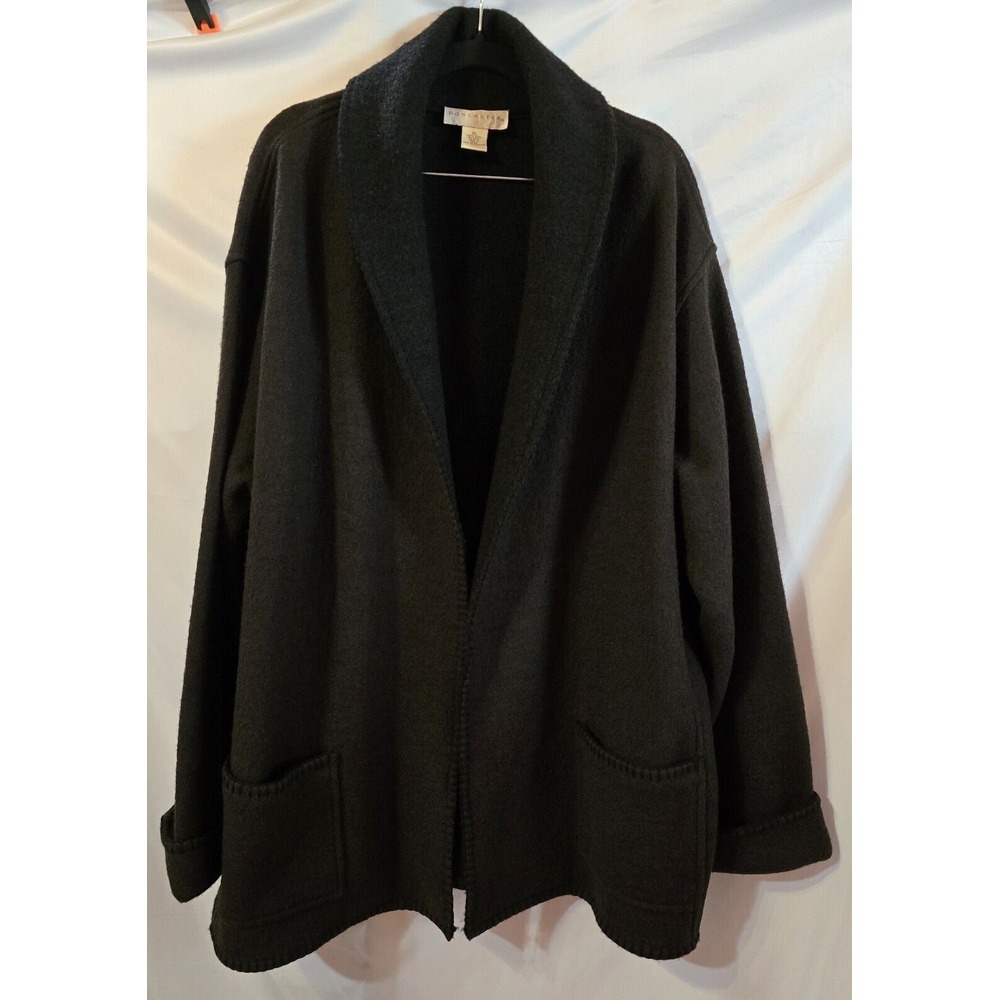 DonCaster Brown/Dark Brown 100% Wool Open Drape Swing Jacket Size XL